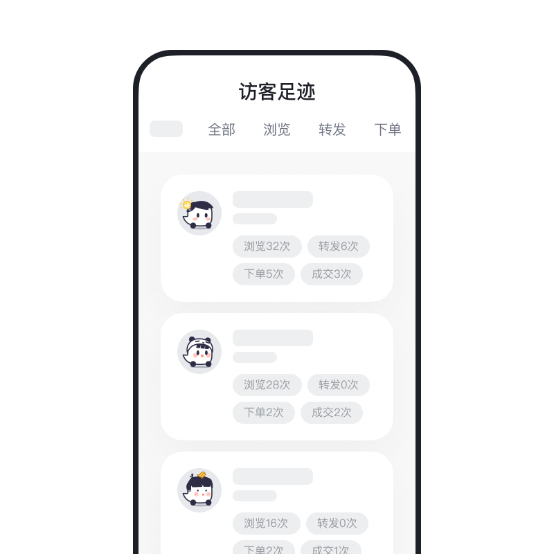客户雷达，<br>访客足迹全掌握，精准匹配商机